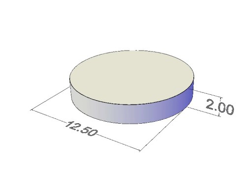 Neodymový magnet valcový MW 12,5x2 N38 10 ks
