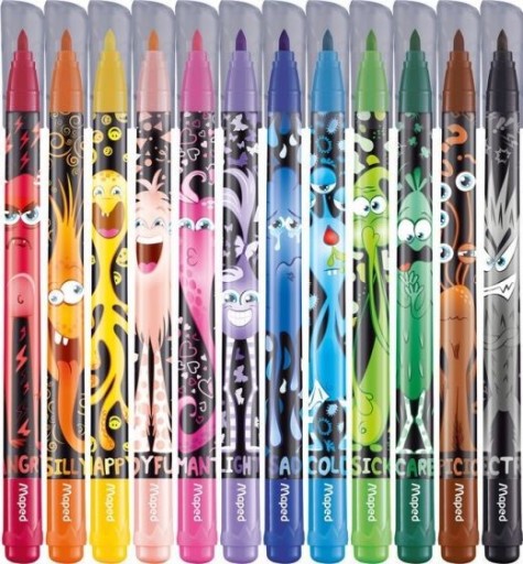 Popisovacie perá 12 farieb Maped ColorPeps Monster