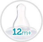 SKLENENÁ ÚZKA FĽAŠA 240 ML+ RÝCHLY ČUVEK 12M+