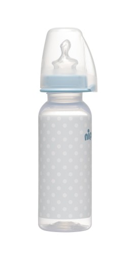 NIP Štandardná fľaša 250 ml, chlapec, 0-6m, M silikónový cumlík