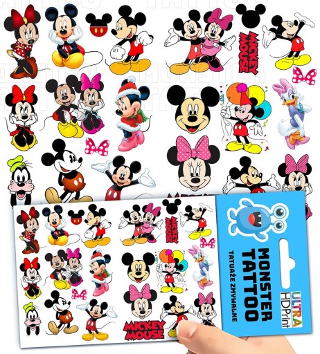 UMÝVAJÚCE DOČASNÉ TETOVANIE PRE DETI MICKEY MOUSE ORIGINÁLNE DIZAJNY