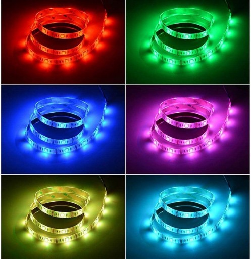 RGB LED PÚH USB S DIAĽKOVÝM 5V FAREBNÝM LED TV PODSVETĽENÍM TV 2M + DIAĽKOVÉ