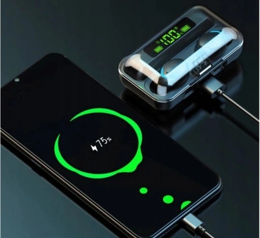 BLUETOOTH 5.1 BEZDRÔTOVÉ SLÚCHADLÁ POWERBANK ŠPORTOVÝ MIKROfón do uší