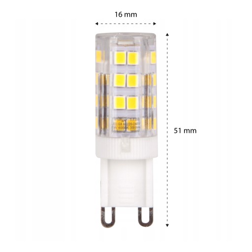 G9 SMD 2835 LED žiarovka 5W 230V 380lm do lustrov