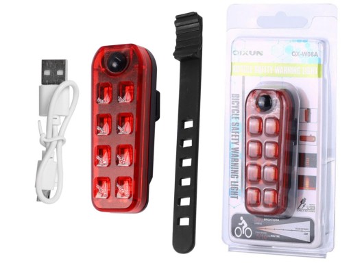 BIKE ZADNÁ LAMPA USB LED BICYKLOVÉ SVETLO