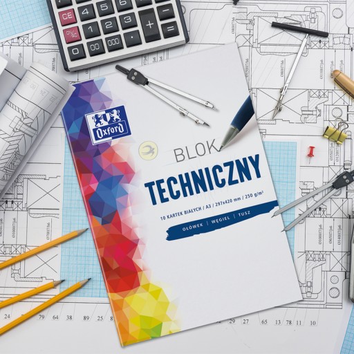 TECHNICKÝ BLOK BIELY A4 OXFORD 10 listov 250g/m²