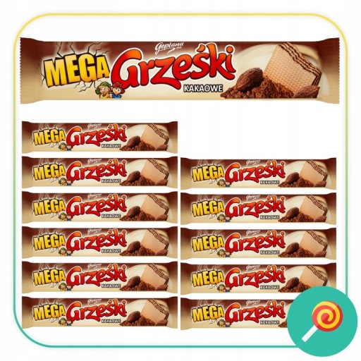 GRZEŚKI MEGA kakaová oblátka bez poťahu 34g - 12 ks