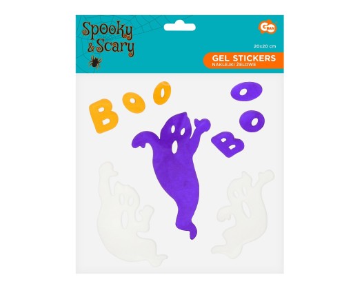 Gélové nálepky na okná BOO duchovia na Halloween Jednoduchá aplikácia