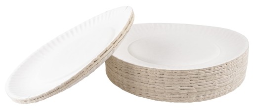 Jednorazový riad Papierové taniere, biele, 18 cm, 100 ks