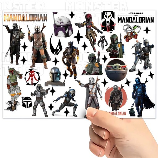 UMÝVAJÚCE TETOVANIE PRE DETI MANDALORIAN STAR WARS ORIGINÁLNE DIZAJNY