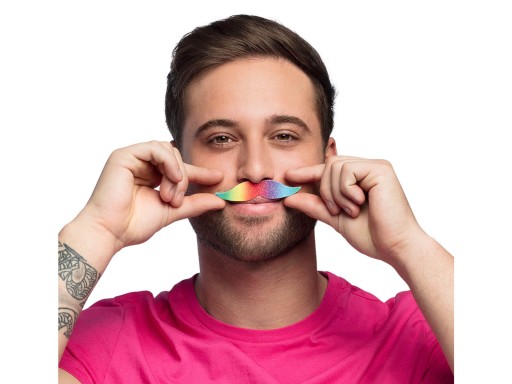 Samolepiace dúhové fúzy 6 ks