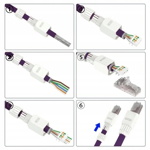Zástrčka RJ45 Konektor RJ-45 Cat 6 RJ zadarmo pre UTP LAN kábel Twisted RJ