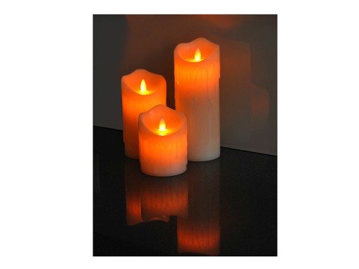 LTC sviečka, vosková LED 7,5*15 cm, biela.
