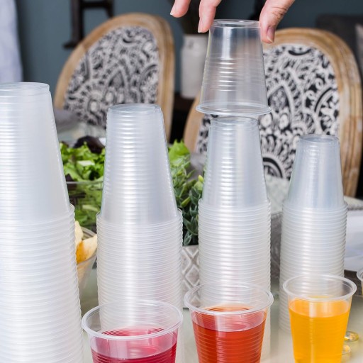 Bezfarebné plastové poháre na vodu a studené nápoje, 200 ml, 10 ks