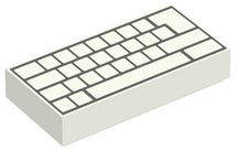 LEGO 1X2 S POTLAČOU - KLÁVESNICA Č. 3069 bpb0856