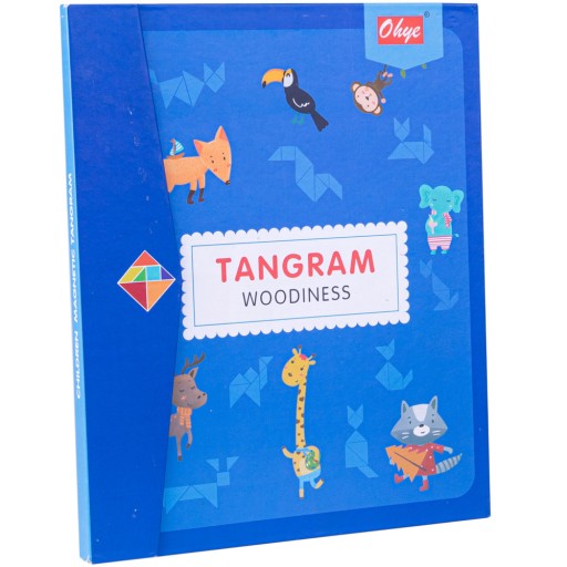 Tangram Magnetická drevená logická logická hra