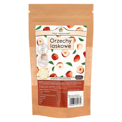 Lieskové oriešky pražené blanšírované 200 g Päť premien