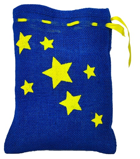 Jutová darčeková taška HVIEZDA SO STUHOU 28x14 Dekorácia na Vianoce
