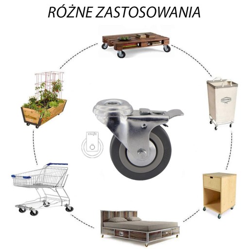 Priemer kolies 75, vozík, polica, skrinka, stolík 5PPGUM75