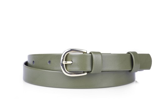 Klasický dámsky opasok, khaki matný, 2 cm
