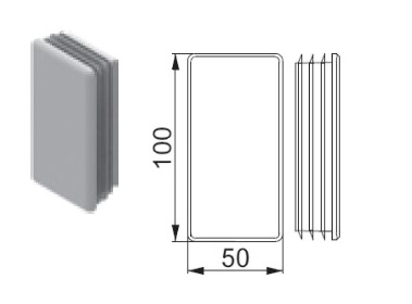 Ochranný kryt pre sekciu kanála NOW100X50SR 890504 BAKS