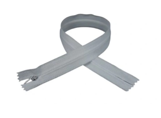 Zips, SAMOSTATNÝ Zips, KRYTÁ ČIPKA, 40cm, SIVÁ