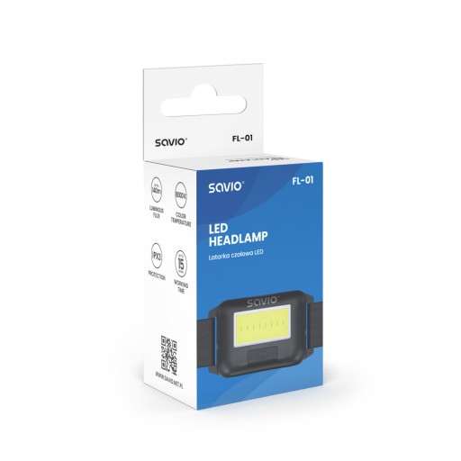 Batériová LED čelovka na elastickom remienku SAVIO FL-01
