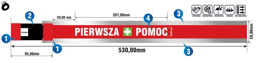 PRVÁ POMOC - reflexná páska s výšivkou