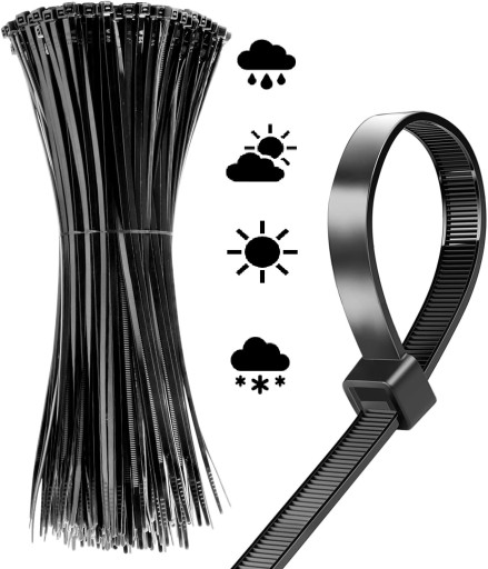 ČIERNE KABELOVÉ VIAZAČKY UV ODOLNÉ KABELOVÉ VIAZAČKY 4,8x300 mm 100 ks