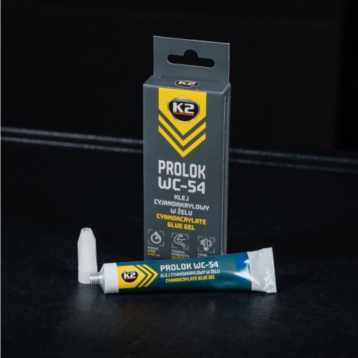 K2 PROLOK WC-54 KYANOAKRYLÁTOVÉ GÉLOVÉ GLUE Kovová plastová drevená špongia koža