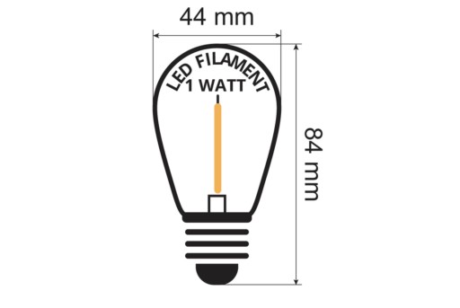 Vintage retro Edison žiarovka 1W ST45 E27 2800K