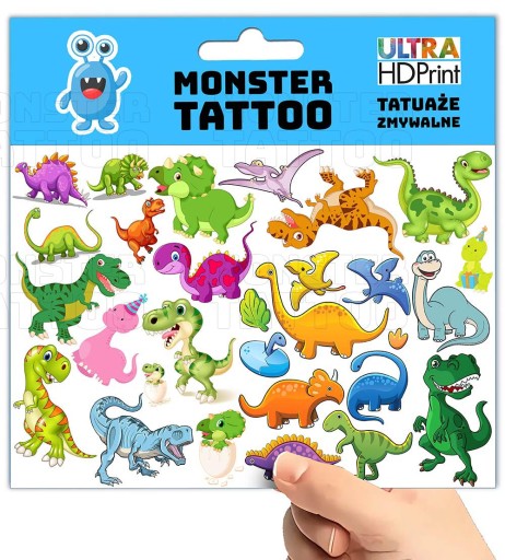 UMÝVAJÚCE DOČASNÉ TETOVANIE PRE DETI DETI DINOSAURY ORIGINÁLNE DIZAJNY