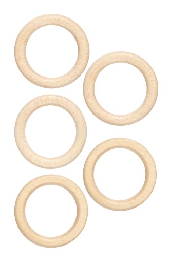 Prsteň MACRAME 5 drevených kusov, STREDNÝ