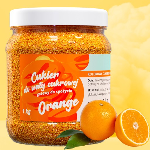 Farebný CUKOR NA PLÁVANIE CUKROVINY 1kg POMARANČ