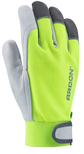 Reflexné ochranné kožené pracovné rukavice na suchý zips Ardon HOBBY REFLEX 8/M