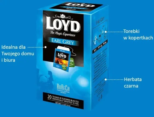 Čaj Earl Grey čierny v obálkach Loyd Horeca Premium 20 ks x3