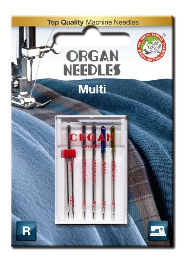 Poloploché ihly + dvojihla Organ MULTI BOX 130/705H MIX BL do stroj.