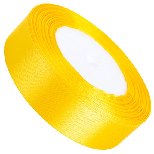 Solárna žltá saténová stuha 25mm - 32mb