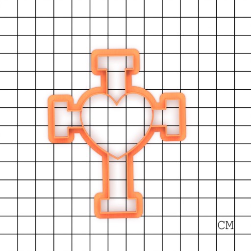 PREMIUM vykrajovačka CROSS Heart Holy Communion Outline