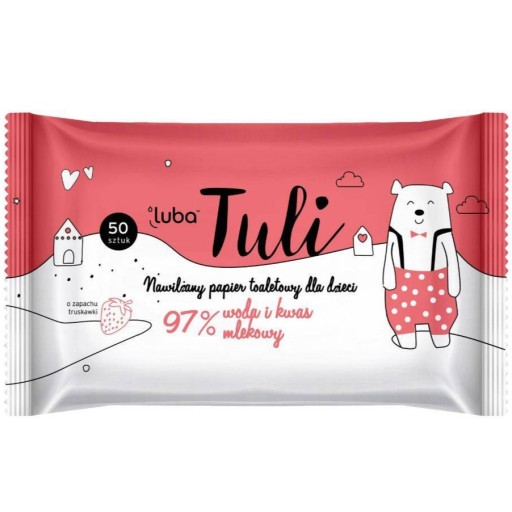 Vlhčený toaletný papier pre deti Jahoda 50 kusov Luba Tuli