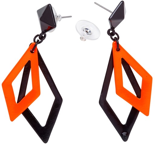 ROMBY Orange Black DISCO náušnice 80. roky 20. storočia
