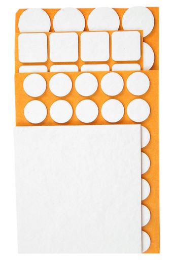 TOP TOOLS 98Z147 Samolepiace plstené podložky, biele, 106 ks.