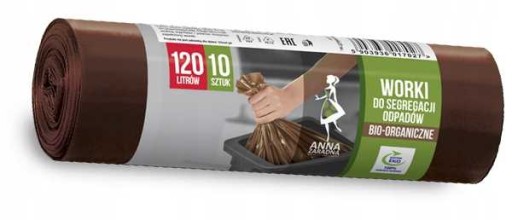 AZ BIO vrecia na triedenie odpadu 120L, 10 ks, hnedé