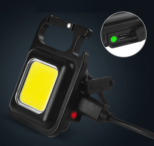 VÝKONNÁ MINI LED VRECKOVÁ LAMPA + DRŽIAK NA NOŽNIČKU S MAGNETOVÝM OTVÁRAČOM KĽÚČOV