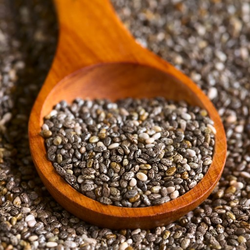 Chia semienka španielskej šalvie organický zdroj Omega-3 keto tuky