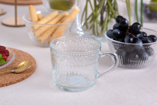 Sklenená šálka na kávu, veľký sklenený hrnček, Altom Design Karen, 450 ml