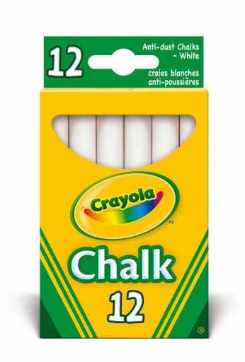 CHALK Bezprašná, biela (12 ks) CRAYOLA