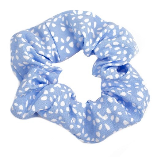HAIR GUMBER scrunchie, MODRÉ bodky, FROTÉ