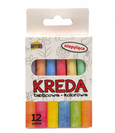 farebná tabuľová krieda, 12 ks Dromedárska tabuľa