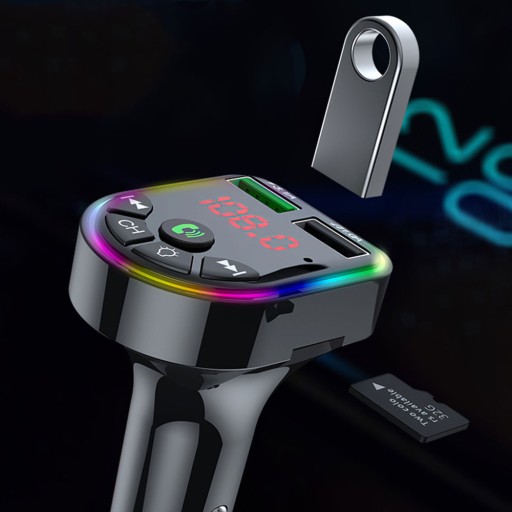 FM BLUETOOTH VYSIELAČ NABÍJAČKA DO AUTA 2x USB QC 3.0 PD